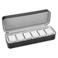 thumbnail image 1 of 6 Slot Watch Box Portable Travel Zipper Case Collector Storage Jewelry Storage Box(Black), 1 of 5