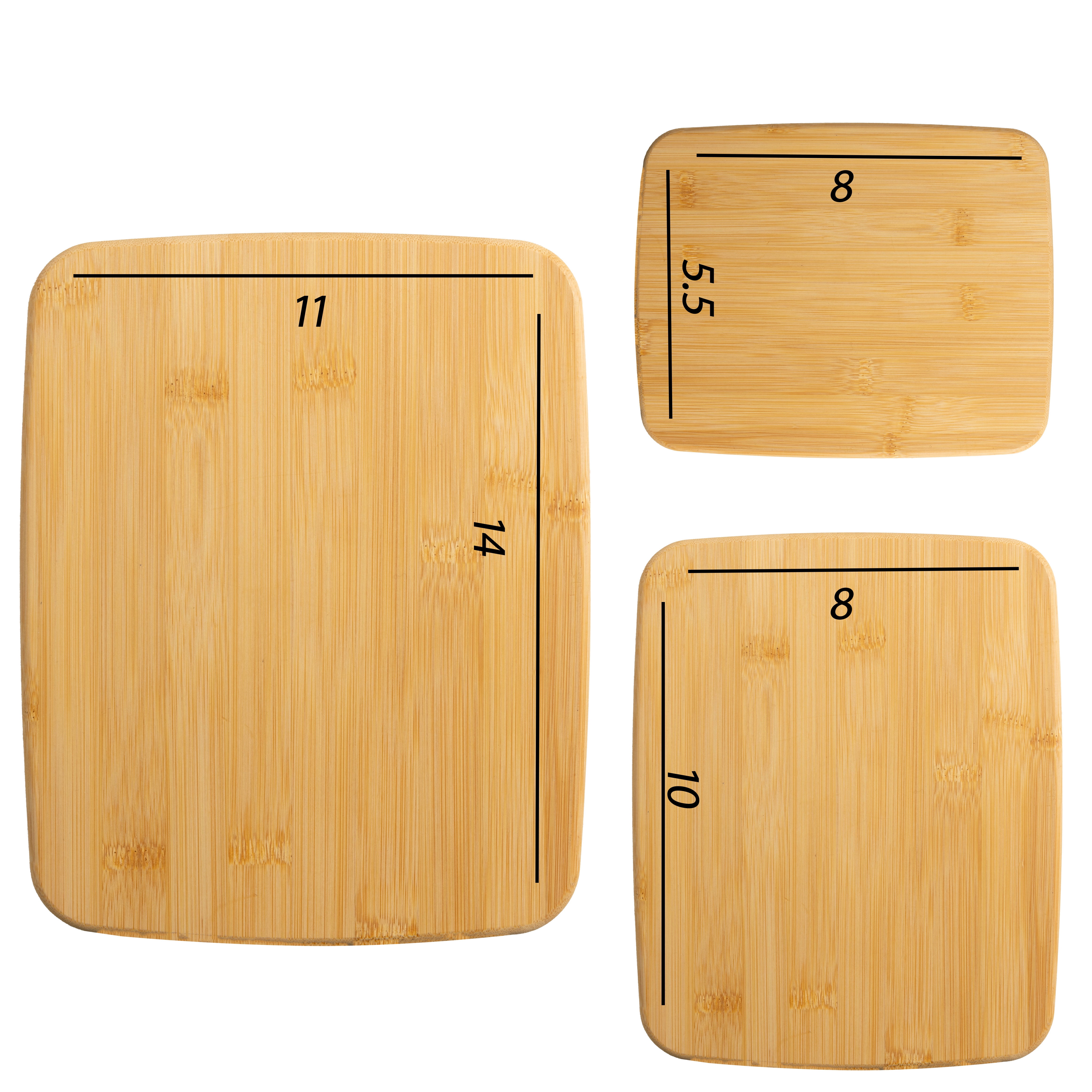 Mainstays Bamboo Cutting Board Set, 3 Piece, Large/Medium/Small