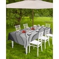 thumbnail image 4 of Outdoor Tablecloth with Umbrella Hole for Patio/Picnic/Party/Camping, Black Grey Ombre Waterproof Table Cloth Rectangle Table Cover Washable, Modern Geometric Abstract Aesthetic Cream 60"x 102", 4 of 7