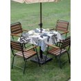thumbnail image 3 of Outdoor Tablecloth with Umbrella Hole & Zipper, Navy Blue Sea Turtle Coastal Square Tablecloth 60x60 Inch, Summer Beach Black Coral Nautical Patio Table Cover Waterproof Table Cloth for Picnic/Party, 3 of 7