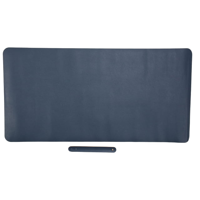 Alfombrilla de ratón de cuero impermeable multifuncional de doble cara para escritorio (azul y amarillo)