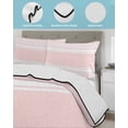 thumbnail image 4 of Quilts Twin Size Bedding Set, Farmhouse Pink Lightweight Quilted Comforter, Farmhouse Pink Line Striped Soft Reversible Bedspread Coverlet with Pillow Covers for All Season, 68" x 86", 4 of 7