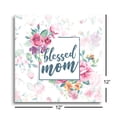 thumbnail image 3 of Blessed Mom Pink Floral 12 x 12 Glass Wall Hanging Sign, 3 of 4