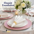 thumbnail image 2 of Impresserve 13 Inch Pink Hammered Charger Plates with Gold Rim, Disposable Plastic Charger Plates for Events and Dining, 8 Count, 2 of 11