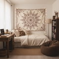 thumbnail image 6 of Boho Floral Mandala Tapestry Wall Hanging Bohemian Beige Flower Tapestry Aesthetic Hippie Indian Small Tapestries for Bedroom Living Room Dorm Decor, 6 of 9