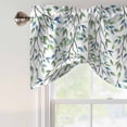 thumbnail image 5 of Tie Up Valances for Windows, Blue Green Eucalyptus Adjustable Valance Curtains Window Treatment for Living Room, Spring Botanical Leaves Weeping Rod Pocket Kitchen Curtains & Drapes 42x12 Inch, 5 of 9