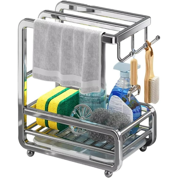 Sponge Holder Kitchen Sink Organizer Sink Caddy Sink Tray Stainless Steel Soap Holder,Kitchen Sink Organizer