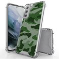 thumbnail image 1 of ANJ+ Hybrid Slim Hard Back Cover Case Flexible Bumper for Samsung Galaxy S21 - Green Camo, 1 of 3