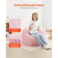 thumbnail image 3 of VEVOR Sillón puff redondo de 3 pies con funda extraíble y terciopelo holandes rosa, 3 of 9