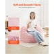 thumbnail image 3 of VEVOR Sillón puff redondo de 3 pies con funda extraíble y terciopelo holandes rosa, 3 of 9