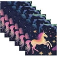 thumbnail image 6 of Coolnut Rainbow Unicorn Cloth Napkins Set of 6,20x20 Inches Napkins Cloth Washable Reusable Soft for Dinner,Wedding,Parties,Home Dinner,Tableative Decor Gift, 6 of 7