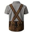 thumbnail image 4 of Men's Oktoberfest Lederhosen Themed Plaid Short Sleeve Button Down Shirt, 4 of 4
