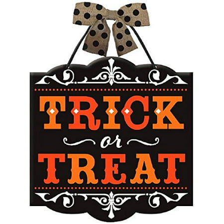 New Age Scare Halloween Party Trick or Treat Hanging Sign Decoration, Board, 12