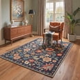 thumbnail image 3 of KUETH 8X10 Vintage Floral Area Rugs Machine Washable Rugs for Living Room, Non Slip Flat Pile Rug with Rubber Backing, Boho Rug for Entryway Bedroom Dining Room Home Office, 3 of 4