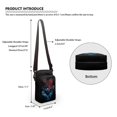 thumbnail image 6 of HELLHERO Small Crossbody Purse Wolf Pattern 4.33"x1.97"x7.09" 2 Layers Adults for Daily Use with Zipper, 6 of 7