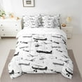 thumbnail image 2 of Homewish Retro Sirplane 7 Pieces Bedding Comforter Set,Vintage Aircraft Theme Full Bedding Set,White Black Gray Fitted Sheet Flat Sheet For Boys Teens,Super Cozy Room Decor Reversible, 2 of 8