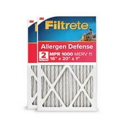 Filtrete 16x20x1 HVAC Furnace Air Filter, MPR 1000 MERV 11, Allergen Defense, 2 Filters