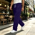 thumbnail image 4 of Wide Leg Sweatpants for Men Elastic Waist Drawstring Baggy Gym Pants Casual Fall Outfit Purple S, 4 of 7