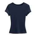 thumbnail image 3 of Round Neck Casual T Shirt For Men Women Comfortable Everyday Wear Soft Breathable Fabric For Spring Summer Pair With Jeans Women's Tops Summer Short Sleeve Sports Shirts Loose Womens Athletic Top, 3 of 3