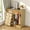 Natural wood color, variant on 4-Drawer Wardrobe Closet Organizer with Hanging Rack, LED Lights, Charging Station, Open Shelves - Large Bedroom & Living Room Storage