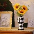 thumbnail image 3 of Black and White  Vase, Mid Century Modern Striped Small Vases for Flower&pampas Grass Centerpiece, Black White Checkered Vase for Dining Table Kitchen Tabletop Minimalist Decorative, 3 of 10