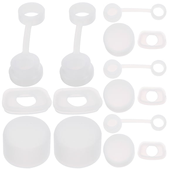 FENGGUIQU Silicone Tumbler Stopper Set Leak-Proof Transparent for Decor