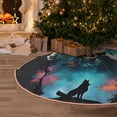 thumbnail image 6 of Daiia Artistic Moon Valley Wolf Drawing Merry Christmas Tree Skirt , Xmas Large Lace-up Tree Skirt, Santa Snowflakes Rustic Home Decorations New Year Party Farmhouse Decor-30", 6 of 7