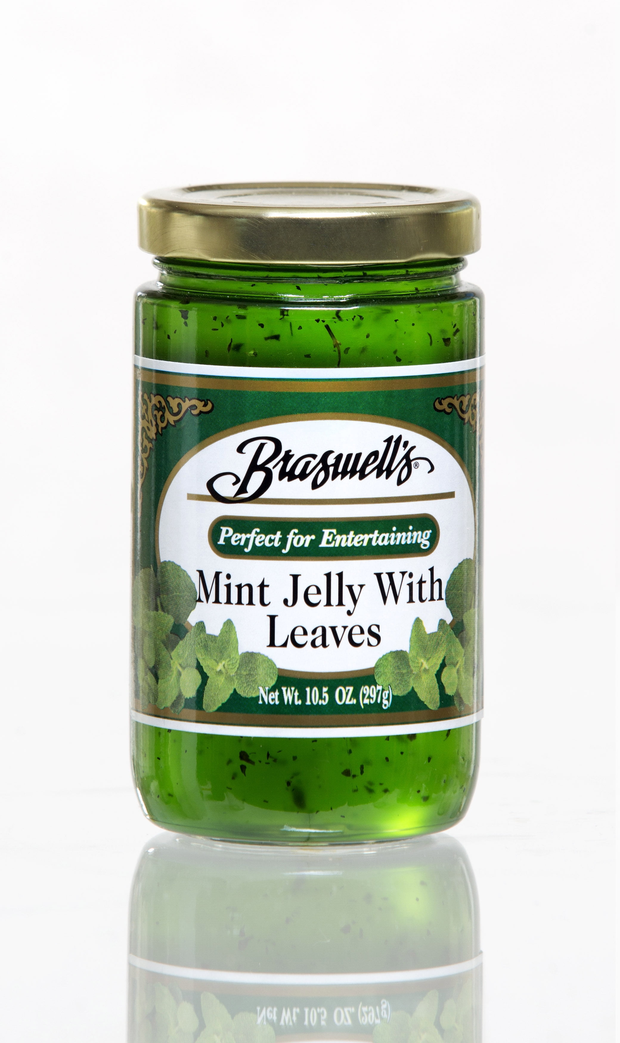 Braswells Mint Jelly w/ Leaves, 10.5 oz