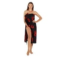 thumbnail image 3 of Colorful Bohemian Style Hibiscus Printed Beach Wrap Sarong With Fringe, Red Hibiscus, Size: One Size, Uluwatu Style, 3 of 5