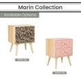 thumbnail image 5 of Hanover Marin Mango Wood Side Table w/ Floral Resin Inlay | Handcrafted Indoor Furniture for Bedside, Living Room, Entryway | Pink / Natural | Storage Drawers | 18"W x 14"D x 23"H, 5 of 14