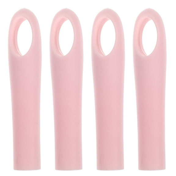 VORCOOL 4Pcs Pink Broom Handle End Caps with Hanging Hole and Antislip Grip for Easy Handle Replacement