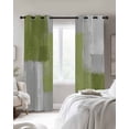 thumbnail image 4 of Sage Green Abstract Blackout Curtains for Bedroom Living Room Darkening Curtains 63 Inches Long Grey Geometric Oil Painting Vintage Window Curtain 2 Panels Set Window Treatment Grommet Drapes 42"x63", 4 of 9