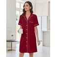 thumbnail image 2 of Ekouaer Nightgowns for Women Button Down Sleep Shirts Short Sleeve Nightshirt Classic Pajama Dress Soft Sleepwear, 2 of 6