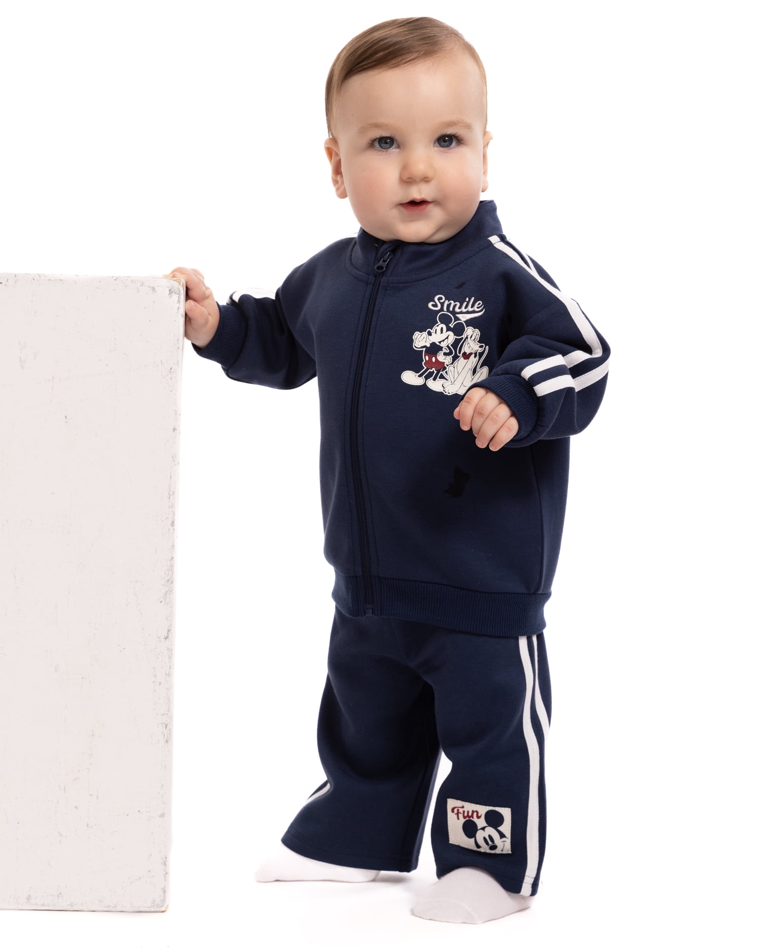 Mickey and Friends Baby Boys Full Zip Tracksuit, 2-Piece, Sizes 0/3M-24M