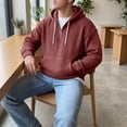 thumbnail image 5 of Homeyce Mens Long Sleeve Shirts Waffle Hoodie Sweatshirt Zipper Drawstring Long Sleeve Shirts,Red 2XL, 5 of 5