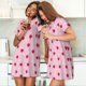 thumbnail image 4 of Fotbe Strawberry And Heart Bata de Dormir para Mujer con Estampado, Camisón de Algodón de Manga Corta, Ropa de Dormir Casual, 4 of 6