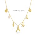 thumbnail image 3 of Boho Summer Beach Jewelry Charm Necklace for Women - 26 Initial Seashell Gold Pendant Necklaces, 3 of 4