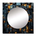 thumbnail image 2 of Designart "A Cityscape With Skyscrapers Resembling Copper Canyons" Skyscrapers Square Mirror For Wall Decor - Large Blue Square Printed Wall Mirror Art - Wall Mounted Square Mirror, 2 of 5