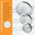 thumbnail image 6 of 3Pcs Super Wire Extra Fine Mesh Strainer with Handle, Small Medium Large Size Sifter Metal Strainer Set, Stainless Steel Sieve Fine Mesh Strainers for Kitchen Rice Juice Quinoa Food Flour Baking, 6 of 9