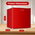 thumbnail image 2 of BANGSON 1.6 Cu.Ft Compact Refrigerator with Freezer, Energy Saving & Low Noise Mini Fridge for Office, Dorm, Bedroom - Adjustable Temp, Reversible Door,Red, 2 of 7