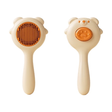 BESTSKY 2Pcs Cat Brush Efficient Hair Shedding Function Dog Brush Styling and Grooming Combination One-Button Hair Removal Design Cat Stuff Green
