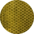 thumbnail image 1 of Ahgly Company Indoor Round Oriental Yellow Industrial Area Rugs, 5' Round, 1 of 4