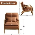 thumbnail image 5 of Bonzy Home Mid-Century Modern Accent Chair with Wood Frame, Upholstered Reading Armchair with Waist Cushion, Double Padded Side Chair for Living Room, Brown, 5 of 6