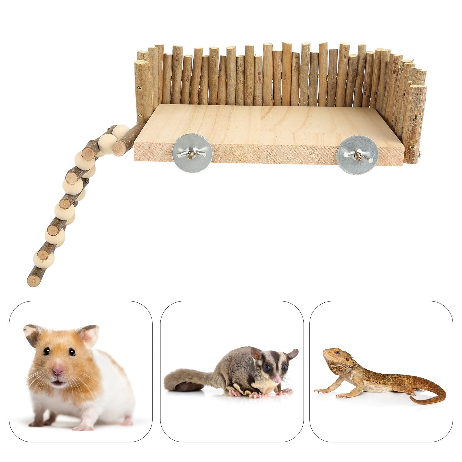 Hamster Climbing Toys 2 Tier Wooden Hamster Playground Activity Platform With Bridge Wood Chewing Toys For Small Pets Climbing Ladder Activity For Mouse Dwarf Walmart