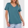 thumbnail image 5 of ANRABESS Womens Short Sleeve Tops Casual V Neck Wrinkle - Free Basic T Shirts Summer Cute Tee 2026 Spring Fashion Clothes Lake Blue Large, 5 of 7