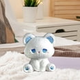thumbnail image 1 of Juguete de peluche sentado, lindo animal de peluche, almohada coleccionable, decoración de la habitación de los niños, juguete de peluche de animales Blanco y azul, 1 of 8