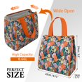 thumbnail image 3 of Pioneer Flower Floral Print Pattern Insulated Lunch Bag for Women & Adults,Large Portable Soft Cooler Lunch Bag,Thermal Food Storage Tote with Pearl Cotton,8.66L,8.75x5.75x9.5 Inch, 3 of 6