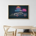 thumbnail image 3 of IDEA4WALL Framed Canvas Art Wall Decor Classic Blue and Green Thunderbird Back to The 80s Transportation Cars Digital Art Pop Art Chic 3D Comic Neon for Dorm Home Office - 24"x36", 3 of 4
