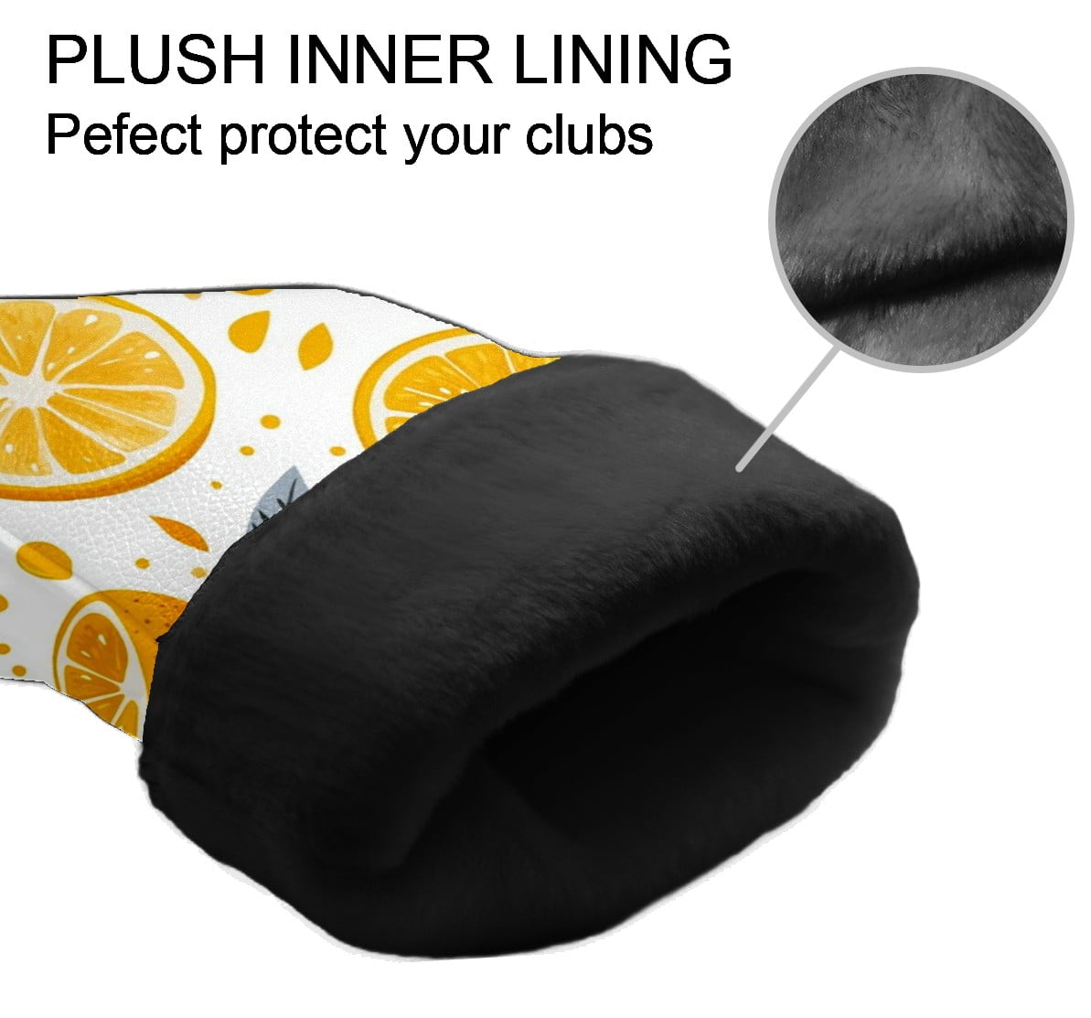 Golf Head Covers Orange Pattern for Driver, Wood & Hybrid, Premium Waterproof PU Leather with Plush Lining, Vibrant Golf Gifts