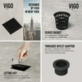 thumbnail image 5 of VIGO Elan Square Shower Drain in Matte Black, 5 of 9